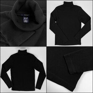 Vtg Gap Holiday 00 Fitted Black Turtleneck S Soft Heavyweight Cotton Iconic Chic